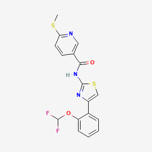 N-{4-[2-(difluoromethoxy)phenyl]-1,3-thiazol-2-yl}-6-(methylsulfanyl)pyridine-3-carboxamide