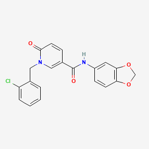 molecular formula C20H15ClN2O4 B2861724 N-(2H-1,3-benzodioxol-5-yl)-1-[(2-chlorophenyl)methyl]-6-oxo-1,6-dihydropyridine-3-carboxamide CAS No. 941930-71-8