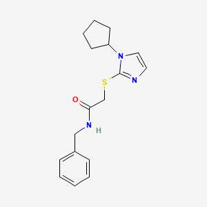 N-benzyl-2-((1-cyclopentyl-1H-imidazol-2-yl)thio)acetamide