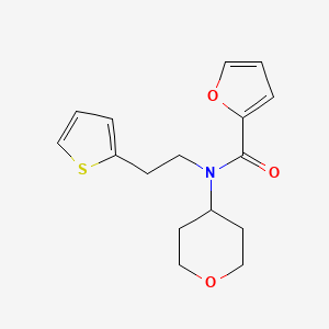 molecular formula C16H19NO3S B2861754 N-(tetrahydro-2H-pyran-4-yl)-N-(2-(thiophen-2-yl)ethyl)furan-2-carboxamide CAS No. 1795411-24-3