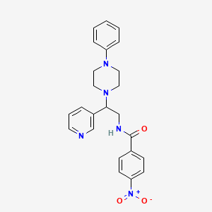 molecular formula C24H25N5O3 B2861760 4-nitro-N-(2-(4-phenylpiperazin-1-yl)-2-(pyridin-3-yl)ethyl)benzamide CAS No. 887207-03-6