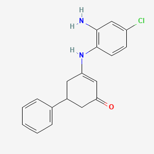 molecular formula C18H17ClN2O B2861768 3-((2-氨基-4-氯苯基)氨基)-5-苯基环己-2-EN-1-酮 CAS No. 1023878-39-8