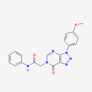 molecular formula C19H16N6O3 B2861769 2-(3-(4-甲氧基苯基)-7-氧代-3H-[1,2,3]三唑并[4,5-d]嘧啶-6(7H)-基)-N-苯基乙酰胺 CAS No. 892481-46-8