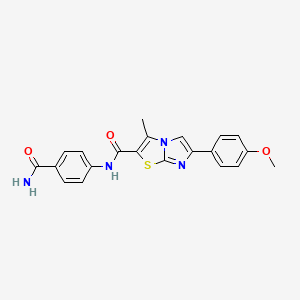 N-(4-carbamoylphenyl)-6-(4-methoxyphenyl)-3-methylimidazo[2,1-b]thiazole-2-carboxamide