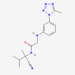 molecular formula C16H21N7O B2861776 N-(1-cyano-1,2-dimethylpropyl)-2-{[3-(5-methyl-1H-1,2,3,4-tetrazol-1-yl)phenyl]amino}acetamide CAS No. 1211238-43-5