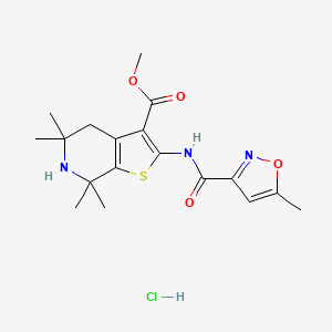 Methyl 5,5,7,7-tetramethyl-2-(5-methylisoxazole-3-carboxamido)-4,5,6,7-tetrahydrothieno[2,3-c]pyridine-3-carboxylate hydrochloride