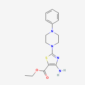 molecular formula C16H20N4O2S B2861780 Ethyl 4-amino-2-(4-phenylpiperazin-1-yl)-1,3-thiazole-5-carboxylate CAS No. 871558-59-7