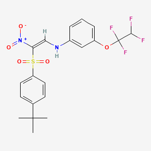 1-((4-(Tert-butyl)phenyl)sulfonyl)-1-nitro-2-((3-(1,1,2,2-tetrafluoroethoxy)phenyl)amino)ethene