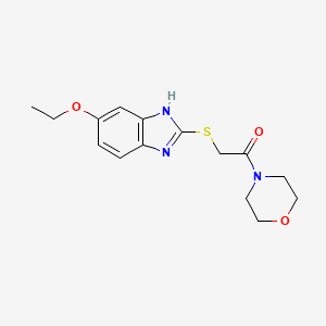 molecular formula C15H19N3O3S B2861814 2-((5-ethoxy-1H-benzo[d]imidazol-2-yl)thio)-1-morpholinoethanone CAS No. 455317-45-0
