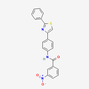 molecular formula C22H15N3O3S B2861818 3-nitro-N-[4-(2-phenyl-1,3-thiazol-4-yl)phenyl]benzamide CAS No. 393837-75-7