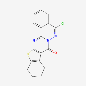 molecular formula C17H12ClN3OS B2861822 5-氯-9,10,11,12-四氢-8H-[1]苯并噻吩并[2',3':4,5]嘧啶并[2,1-a]酞嗪-8-酮 CAS No. 134878-71-0