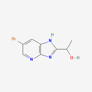 molecular formula C8H8BrN3O B2861830 1-{6-溴-1H-咪唑并[4,5-b]吡啶-2-基}乙醇 CAS No. 909768-32-7