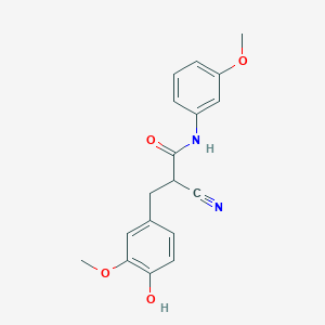 B2861832 2-cyano-3-(4-hydroxy-3-methoxyphenyl)-N-(3-methoxyphenyl)propanamide CAS No. 736936-71-3
