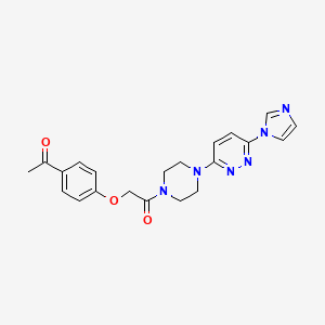 molecular formula C21H22N6O3 B2861837 1-(4-(6-(1H-imidazol-1-yl)pyridazin-3-yl)piperazin-1-yl)-2-(4-acetylphenoxy)ethanone CAS No. 1351610-45-1