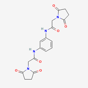 molecular formula C18H18N4O6 B2861853 2-(2,5-dioxopyrrolidin-1-yl)-N-[3-[[2-(2,5-dioxopyrrolidin-1-yl)acetyl]amino]phenyl]acetamide CAS No. 476356-83-9