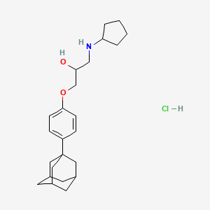 molecular formula C24H36ClNO2 B2861891 1-[4-(Adamantan-1-yl)phenoxy]-3-(cyclopentylamino)propan-2-ol hydrochloride CAS No. 1201421-52-4