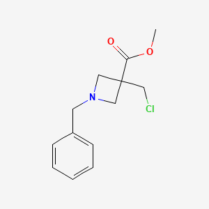 molecular formula C13H16ClNO2 B2861892 Methyl 1-benzyl-3-(chloromethyl)azetidine-3-carboxylate CAS No. 1935310-40-9