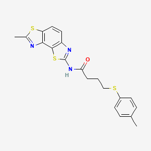 molecular formula C20H19N3OS3 B2861893 4-(4-methylphenyl)sulfanyl-N-(7-methyl-[1,3]thiazolo[5,4-e][1,3]benzothiazol-2-yl)butanamide CAS No. 922977-68-2
