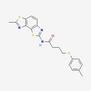 molecular formula C20H19N3OS3 B2861893 N-(7-methylbenzo[1,2-d:3,4-d']bis(thiazole)-2-yl)-4-(p-tolylthio)butanamide CAS No. 922977-68-2