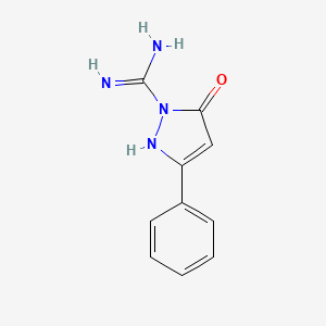 molecular formula C10H10N4O B2861894 5-oxo-3-phenyl-2,5-dihydro-1H-pyrazole-1-carboximidamide CAS No. 861206-89-5