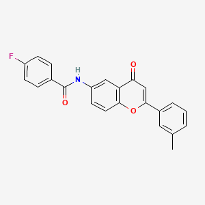 B2861896 4-fluoro-N-[2-(3-methylphenyl)-4-oxo-4H-chromen-6-yl]benzamide CAS No. 923131-74-2