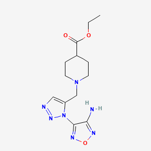 molecular formula C13H19N7O3 B2861900 Ethyl 1-[[3-(4-amino-1,2,5-oxadiazol-3-yl)triazol-4-yl]methyl]piperidine-4-carboxylate CAS No. 890092-97-4