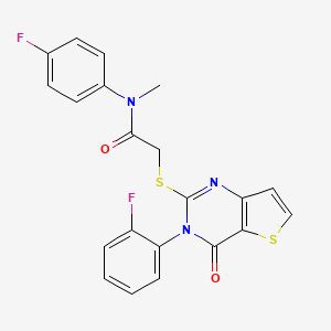 molecular formula C21H15F2N3O2S2 B2861908 N-(4-fluorophenyl)-2-{[3-(2-fluorophenyl)-4-oxo-3,4-dihydrothieno[3,2-d]pyrimidin-2-yl]sulfanyl}-N-methylacetamide CAS No. 1794855-03-0