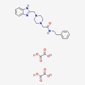 molecular formula C26H31N5O9 B2861919 2-(4-((1H-benzo[d]imidazol-2-yl)methyl)piperazin-1-yl)-N-phenethylacetamide dioxalate CAS No. 1351643-71-4