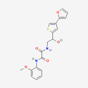 molecular formula C19H18N2O5S B2861920 N-{2-[4-(furan-2-yl)thiophen-2-yl]-2-hydroxyethyl}-N'-(2-methoxyphenyl)ethanediamide CAS No. 2310146-48-4