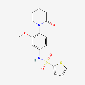 molecular formula C16H18N2O4S2 B2861949 N-[3-methoxy-4-(2-oxopiperidin-1-yl)phenyl]thiophene-2-sulfonamide CAS No. 941939-42-0