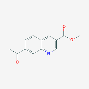 molecular formula C13H11NO3 B2861983 Methyl 7-acetylquinoline-3-carboxylate CAS No. 1956385-03-7