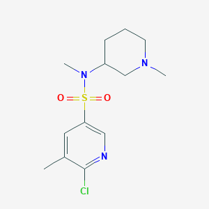 molecular formula C13H20ClN3O2S B2861999 6-Chloro-N,5-dimethyl-N-(1-methylpiperidin-3-YL)pyridine-3-sulfonamide CAS No. 1436112-93-4