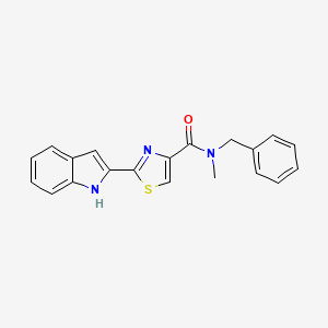 molecular formula C20H17N3OS B2862002 N-benzyl-2-(1H-indol-2-yl)-N-methyl-1,3-thiazole-4-carboxamide CAS No. 1170822-00-0