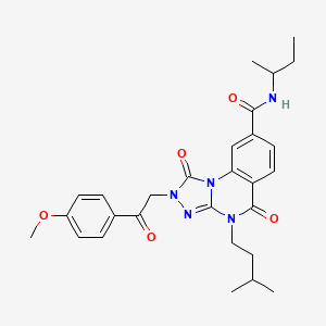 molecular formula C28H33N5O5 B2862062 N-(butan-2-yl)-2-[2-(4-methoxyphenyl)-2-oxoethyl]-4-(3-methylbutyl)-1,5-dioxo-1H,2H,4H,5H-[1,2,4]triazolo[4,3-a]quinazoline-8-carboxamide CAS No. 1223846-13-6