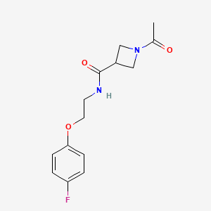 molecular formula C14H17FN2O3 B2862089 1-Acetyl-N-[2-(4-fluorophenoxy)ethyl]azetidine-3-carboxamide CAS No. 1421452-88-1