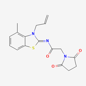 molecular formula C17H17N3O3S B2862092 (Z)-N-(3-allyl-4-methylbenzo[d]thiazol-2(3H)-ylidene)-2-(2,5-dioxopyrrolidin-1-yl)acetamide CAS No. 1321875-01-7