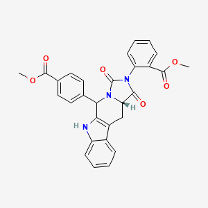 molecular formula C29H23N3O6 B2862096 Methyl 2-[(15S)-10-(4-methoxycarbonylphenyl)-12,14-dioxo-8,11,13-triazatetracyclo[7.7.0.02,7.011,15]hexadeca-1(9),2,4,6-tetraen-13-yl]benzoate CAS No. 957010-04-7