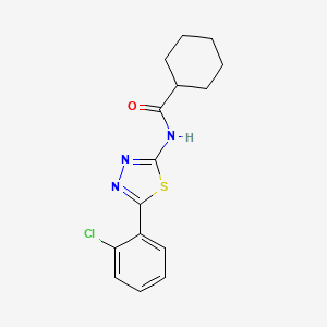 molecular formula C15H16ClN3OS B2862127 N-[5-(2-chlorophenyl)-1,3,4-thiadiazol-2-yl]cyclohexanecarboxamide CAS No. 392241-77-9
