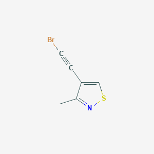 molecular formula C6H4BrNS B2862130 4-(2-Bromoethynyl)-3-methyl-1,2-thiazole CAS No. 2402829-71-2