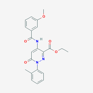 molecular formula C22H21N3O5 B2862138 ethyl 4-(3-methoxybenzamido)-1-(2-methylphenyl)-6-oxo-1,6-dihydropyridazine-3-carboxylate CAS No. 941885-68-3