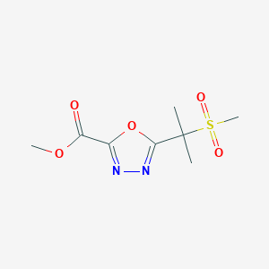 molecular formula C8H12N2O5S B2862139 Methyl 5-(2-methanesulfonylpropan-2-yl)-1,3,4-oxadiazole-2-carboxylate CAS No. 1564489-75-3