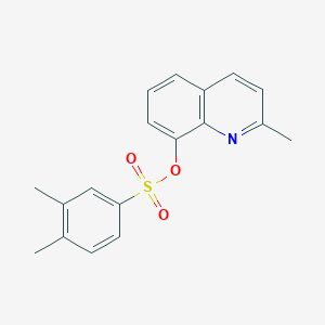 molecular formula C18H17NO3S B2862147 2-Methylquinolin-8-yl 3,4-dimethylbenzenesulfonate CAS No. 491603-52-2