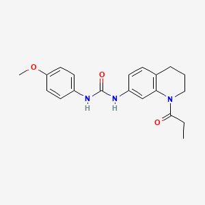 molecular formula C20H23N3O3 B2862151 1-(4-methoxyphenyl)-3-(1-propanoyl-1,2,3,4-tetrahydroquinolin-7-yl)urea CAS No. 1203257-11-7