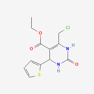 molecular formula C12H13ClN2O3S B2862160 Ethyl 6-(chloromethyl)-2-oxo-4-(thiophen-2-yl)-1,2,3,4-tetrahydropyrimidine-5-carboxylate CAS No. 878465-42-0