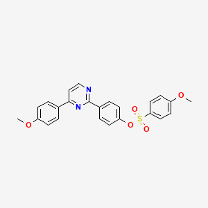molecular formula C24H20N2O5S B2862174 4-[4-(4-Methoxyphenyl)-2-pyrimidinyl]phenyl 4-methoxybenzenesulfonate CAS No. 477856-97-6
