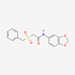 molecular formula C16H15NO5S B2862176 N-(1,3-benzodioxol-5-yl)-2-benzylsulfonylacetamide CAS No. 706769-89-3