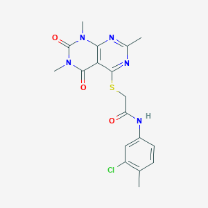 molecular formula C18H18ClN5O3S B2862179 N-(3-chloro-4-methylphenyl)-2-((2,6,8-trimethyl-5,7-dioxo-5,6,7,8-tetrahydropyrimido[4,5-d]pyrimidin-4-yl)thio)acetamide CAS No. 852168-17-3