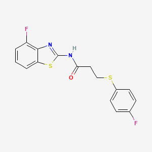 molecular formula C16H12F2N2OS2 B2862181 N-(4-fluorobenzo[d]thiazol-2-yl)-3-((4-fluorophenyl)thio)propanamide CAS No. 896359-16-3