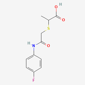 molecular formula C11H12FNO3S B2862196 2-({[(4-Fluorophenyl)carbamoyl]methyl}sulfanyl)propanoic acid CAS No. 757220-99-8
