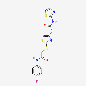 N-(4-fluorophenyl)-2-((4-(2-oxo-2-(thiazol-2-ylamino)ethyl)thiazol-2-yl)thio)acetamide